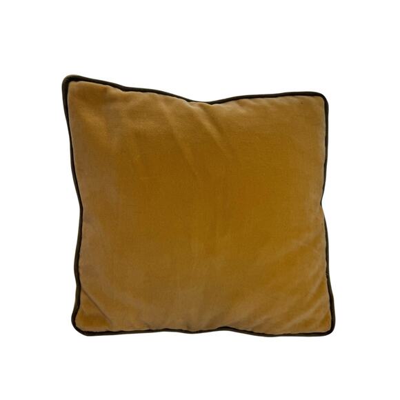 Vintage Needlepoint Handmade Flower Decorative Pillow Floral Velvety Yellow - Picture 2 of 8